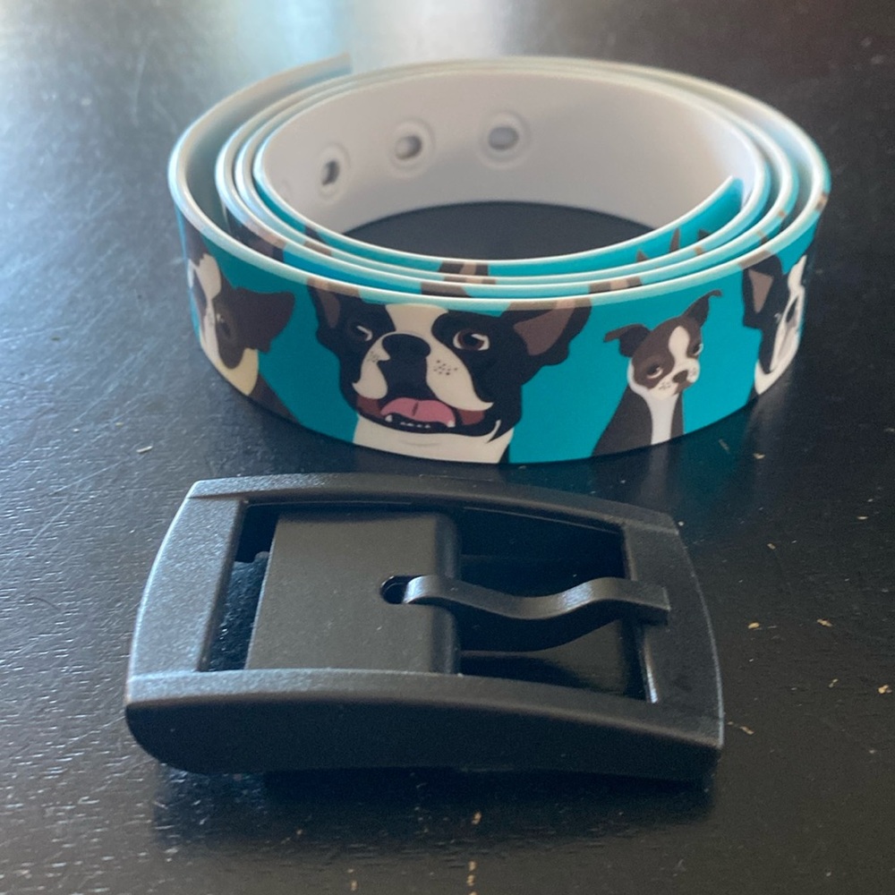 NIB C4 Boston Terrier Print Belt